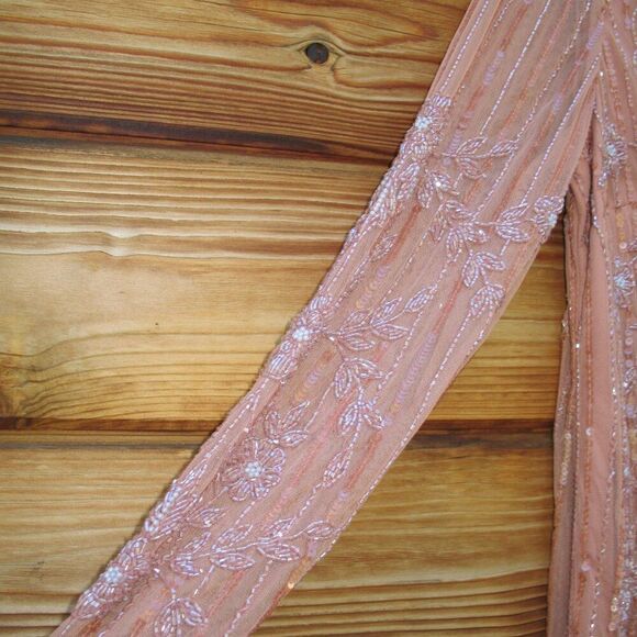 Mac Duggal 93626 Womens High Neck Illusion Embellished Gown Dress Rose 14 - Picture 8 of 16